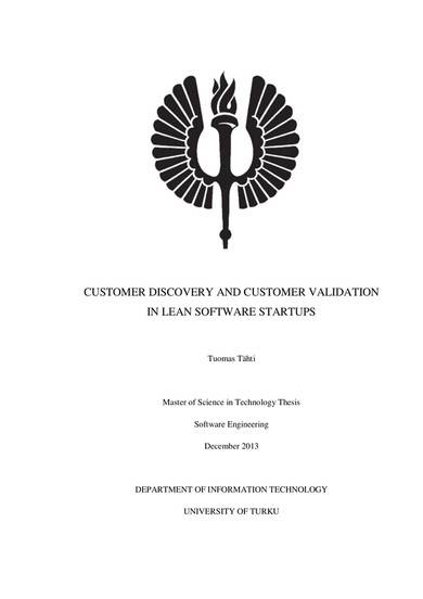 customer discovery and customer validation