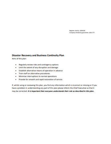 disaster recovery business continuity plan