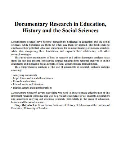 documentary research in education