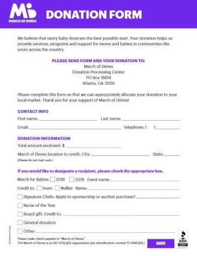 donation invoice form template