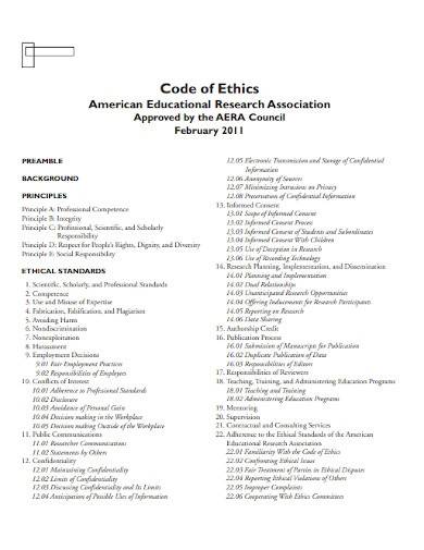 educational research code of ethics