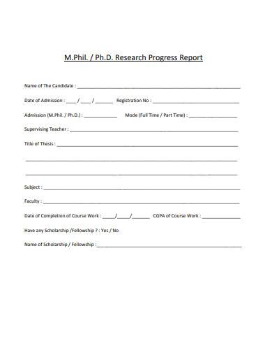 educational research progress report