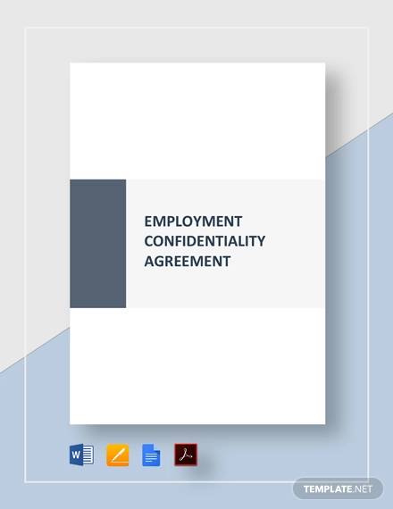 employment confidentiality agreement template