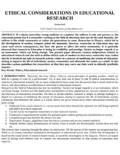 ethical consideration in educational research
