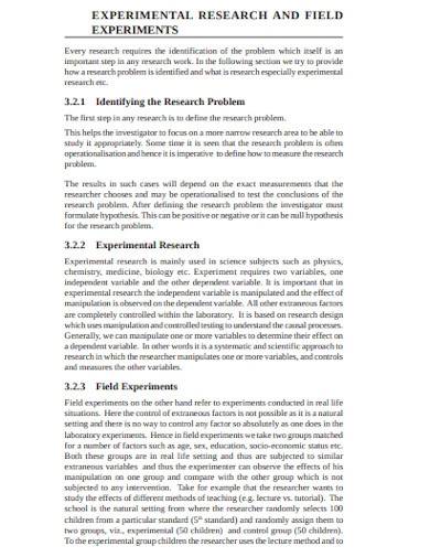 FREE 10  Experimental Research Samples Templates in MS Word PDF