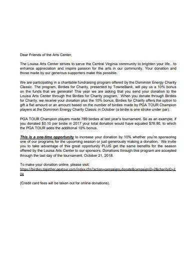 formal charity donation letter