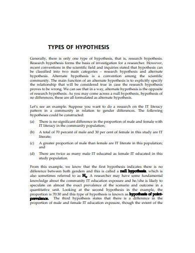 FREE 10 Research Hypothesis Samples Templates In MS Word PDF