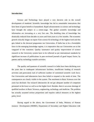 introduction in scientific research report