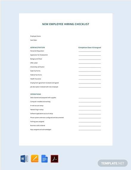 free hr checklist for office administration