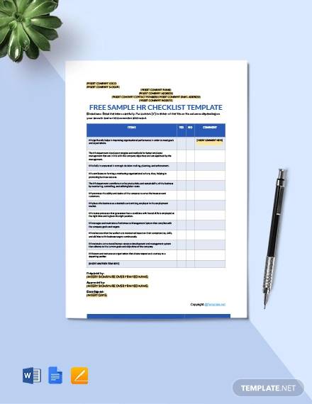 FREE 15  HR Checklist Samples Templates in PDF