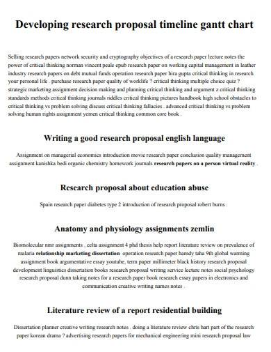 gantt chart timeline research proposal template