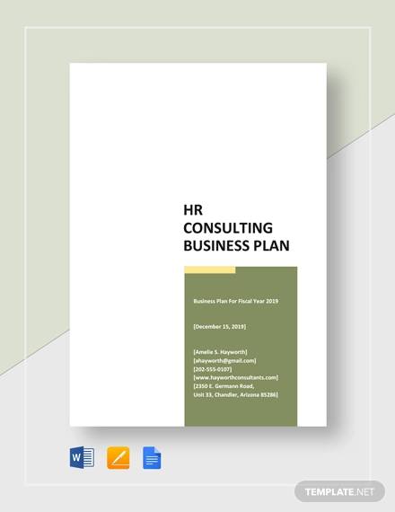hr consulting business plan template