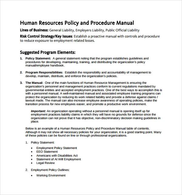 Department Manual Template Bing Images