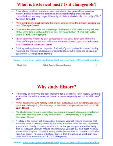 history research template