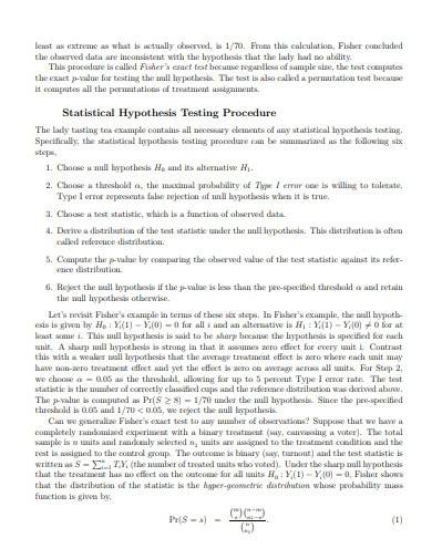 hypothesis testing procedure template