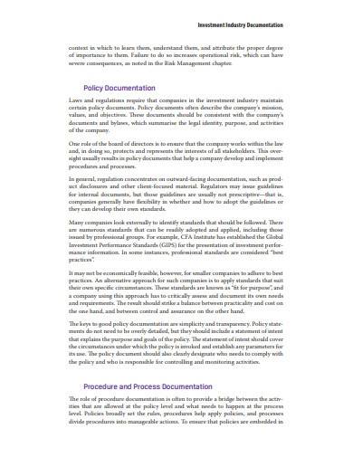 investment policy documentation template