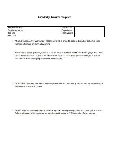 knowledge transfer template