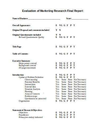 marketing research report writing