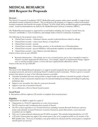 medical research request proposal