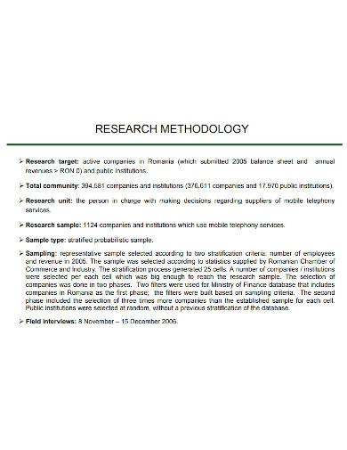 research report methodology example