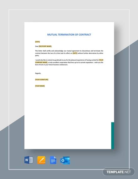mutual termination of contract template