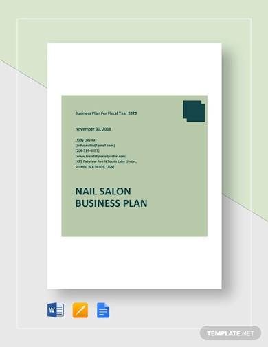 nail salon business plan template