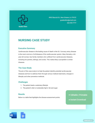 sample case study nursing care plan
