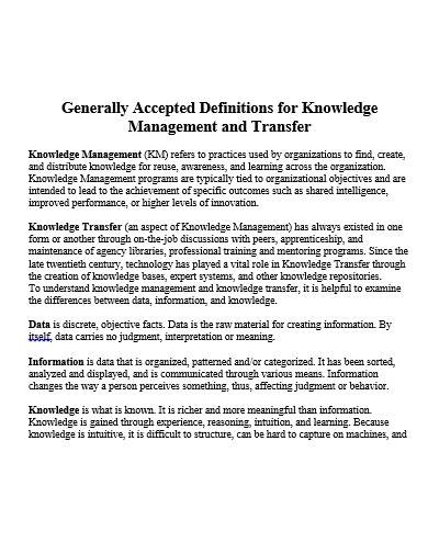 organizational knowledge template