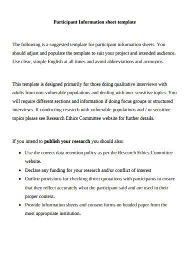 participant information sheet template