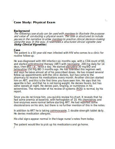 patient physical case study template