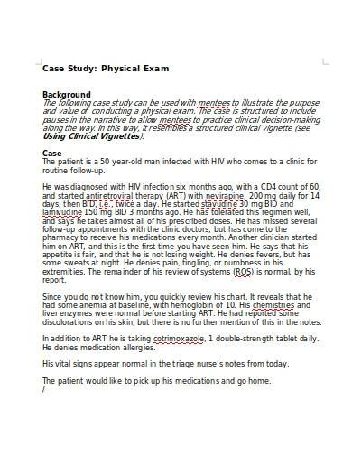 writing a case study on a patient