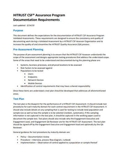 procedure documentation requirements