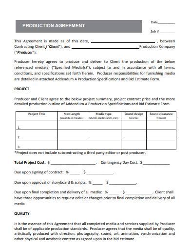 production contract template