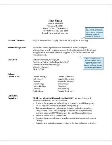 research assistant resume format