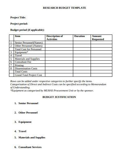 Sample Research Budget Template Better Thesis Vrogue co