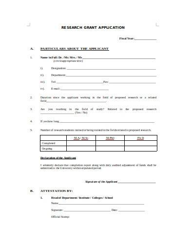 research grant application template