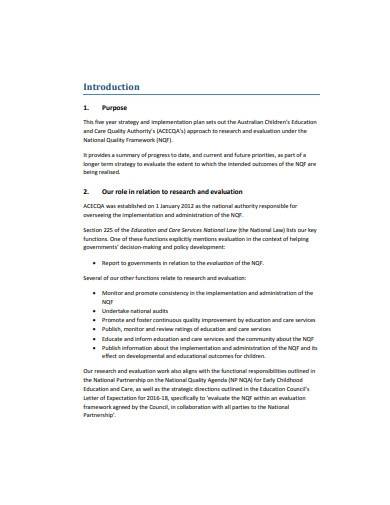 research implementation plan sample