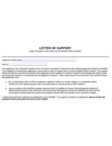 research letter of support template