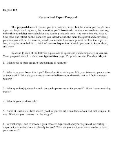 researched paper proposal