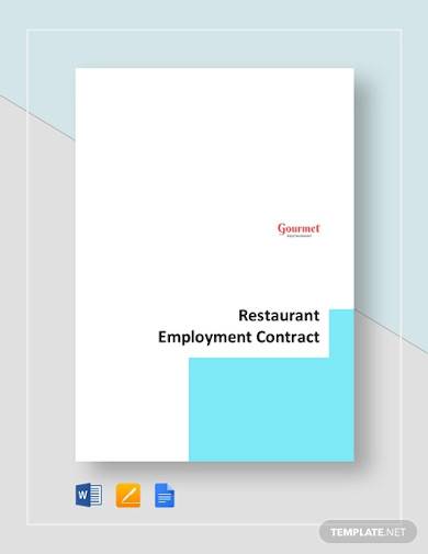 restaurant employment contract