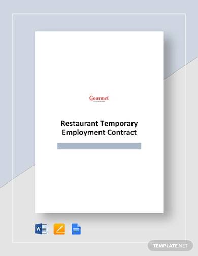 restaurant temporary employment contract