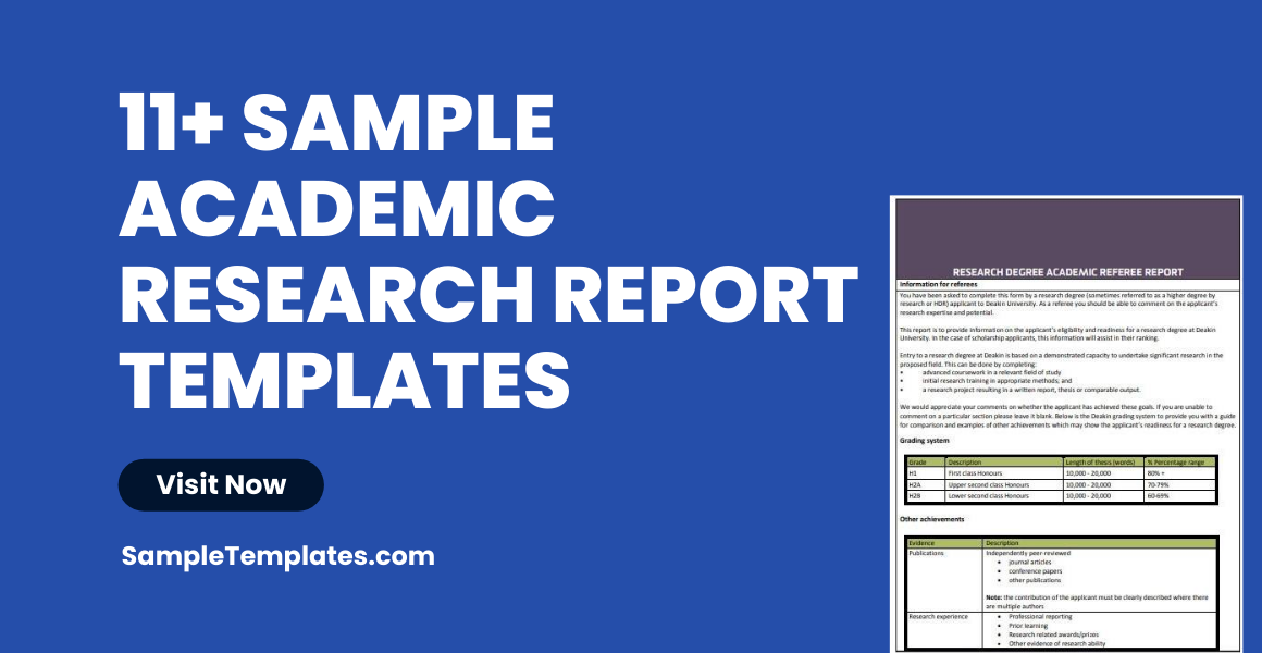 sample academic research report templates