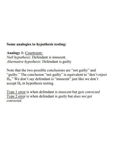 sample analogy null hypothesis