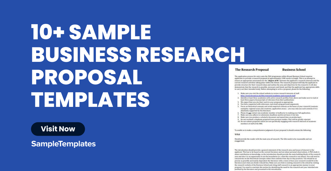 sample business research proposal templates