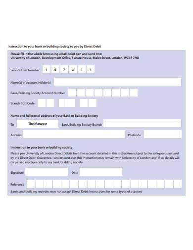 sample charity direct debit donation form