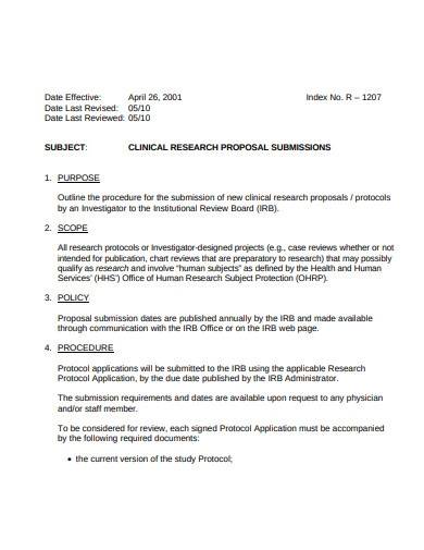 medical research proposal template