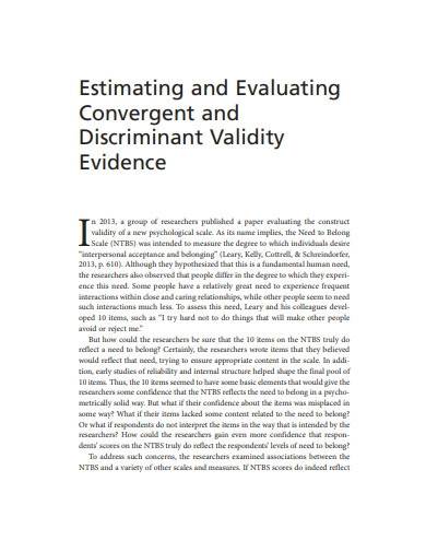 sample convergent discriminant validity