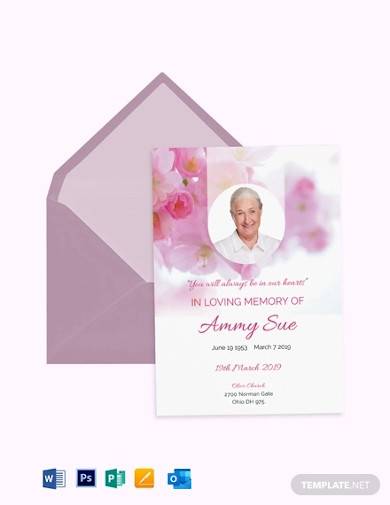 sample elegant funeral program invitation