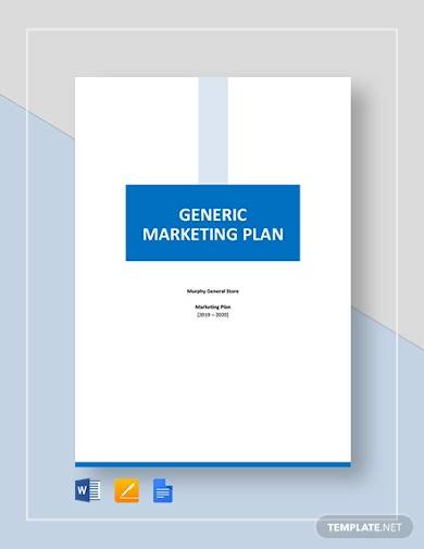 sample generic marketing plan