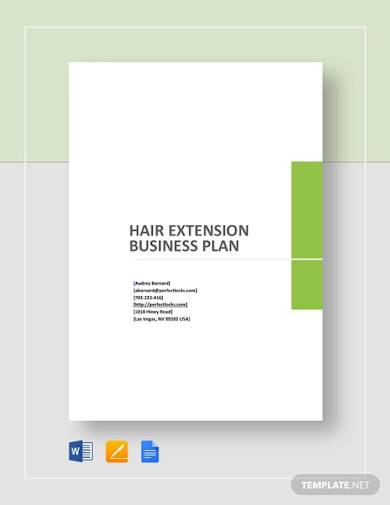 sample hair extension business plan